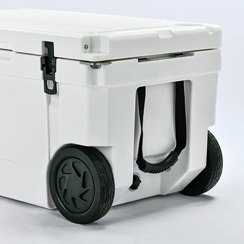 Heavy-Duty Boright 110QT rotomolded Cooler with Wheels and arm handle
