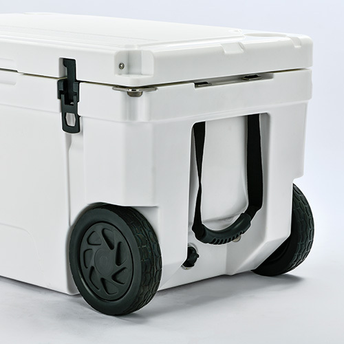 Heavy-Duty Boright 110QT rotomolded Cooler with Wheels and arm handle