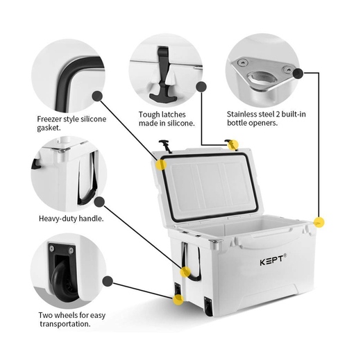 Boright 72QT Rotomolded Cooler Box with Wheels – Heavy-Duty Outdoor Cooler for Camping, Fishing & Beach Adventures