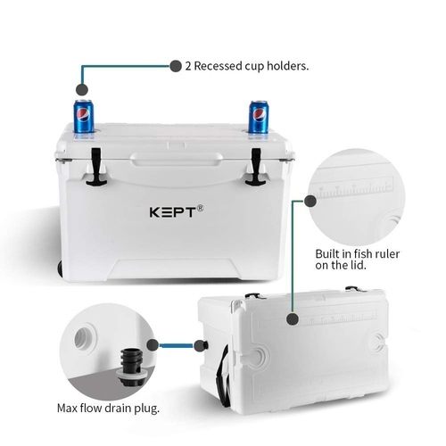 Boright 72QT Rotomolded Cooler Box with Wheels – Heavy-Duty Outdoor Cooler for Camping, Fishing & Beach Adventures