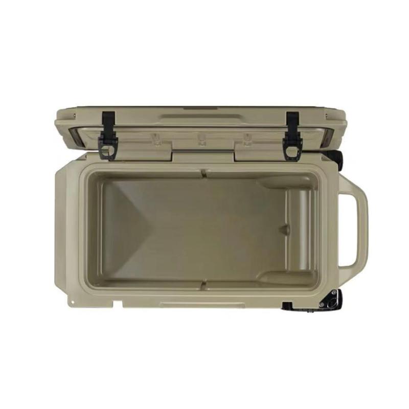 55QT Wheeled Rotomolded Cooler with foad-down Aluminum Handle – Factory-Direct Heavy-Duty Ice Box for Outdoor Adventures
