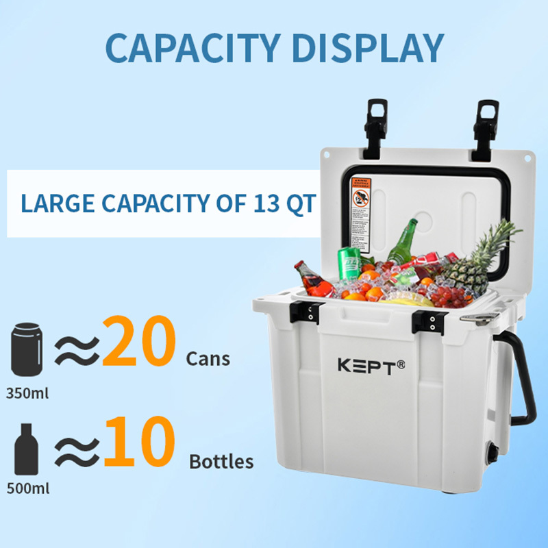 Boright 13QT Rotomolded Cooler – Premium Ice Chest with Aluminum Handle & Nylon Grip