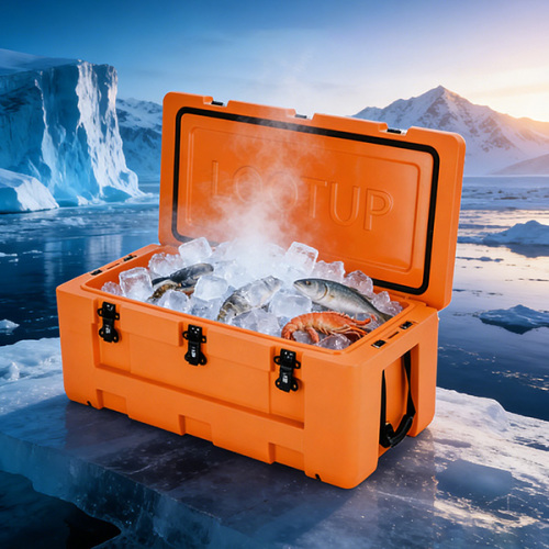 Boright 55QT Tool Box Style Rotomolded Cooler Rugged Ice Box with Removable Handles &amp; Wheels-Ready Grooves