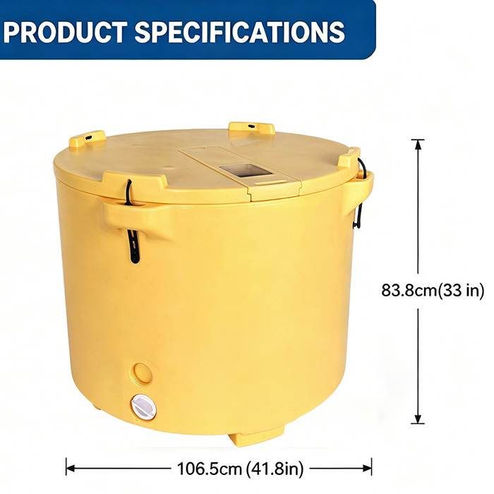 660L Rotomolded Insulated Fish Container for Commercial Seafood Logistics