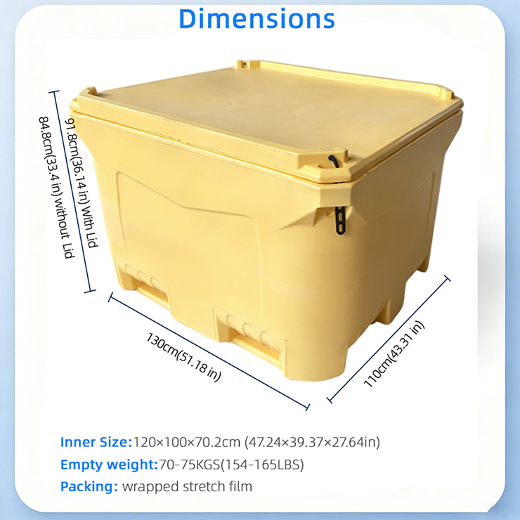 Commercial Seafood Transport Container 800L Stackable with Lid