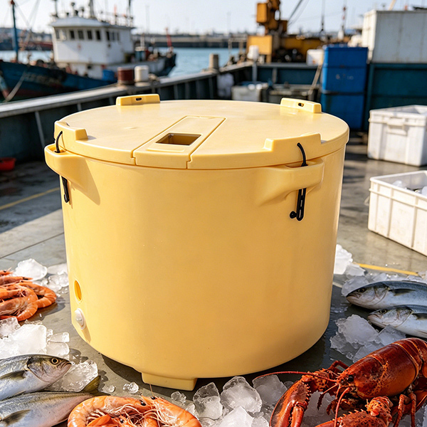 660L Rotomolded Insulated Fish Container for Commercial Seafood Logistics