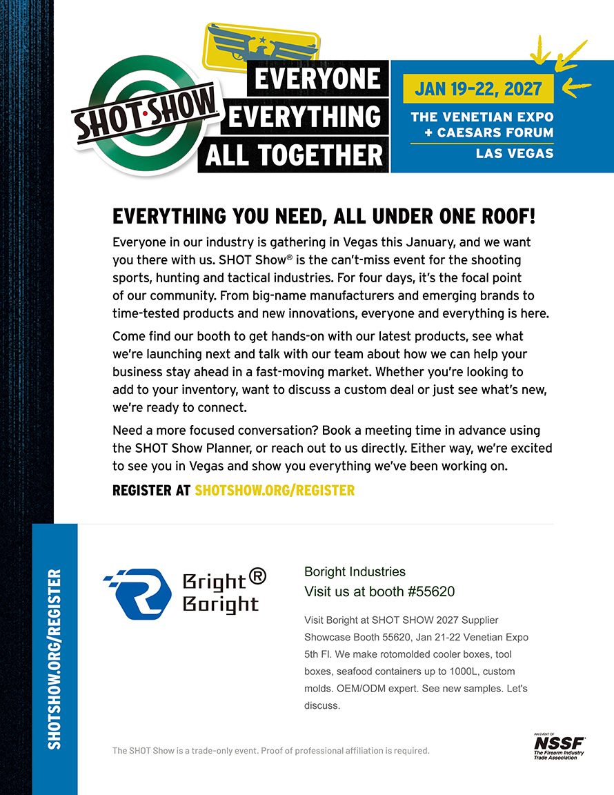 Invitation to visit Boright Industries at SHOT Show 2027 &ndash; Booth 55620