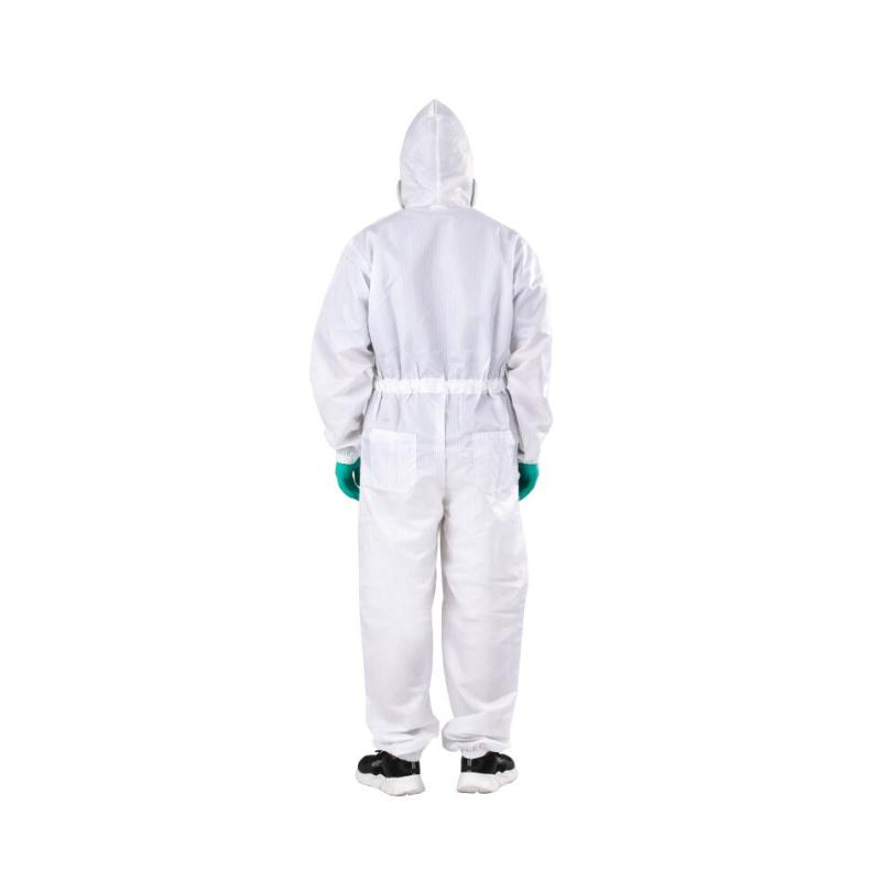 Reusable White Polyester Carbon Fiber Spray Suit