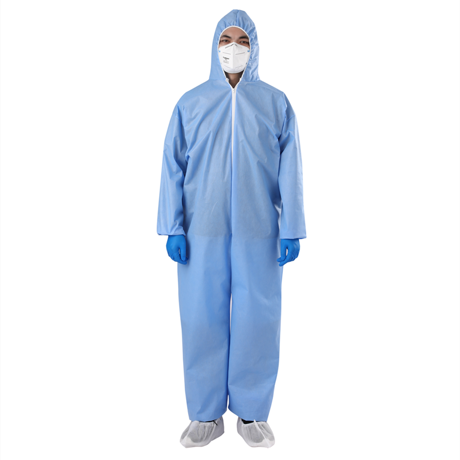 Impervious Safety Sms Overall Disposable Breathable Sms Nonwoven Coverall