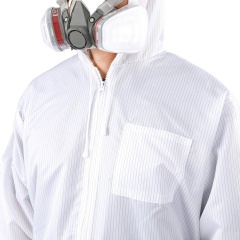 Reusable White Polyester Carbon Fiber Spray Suit