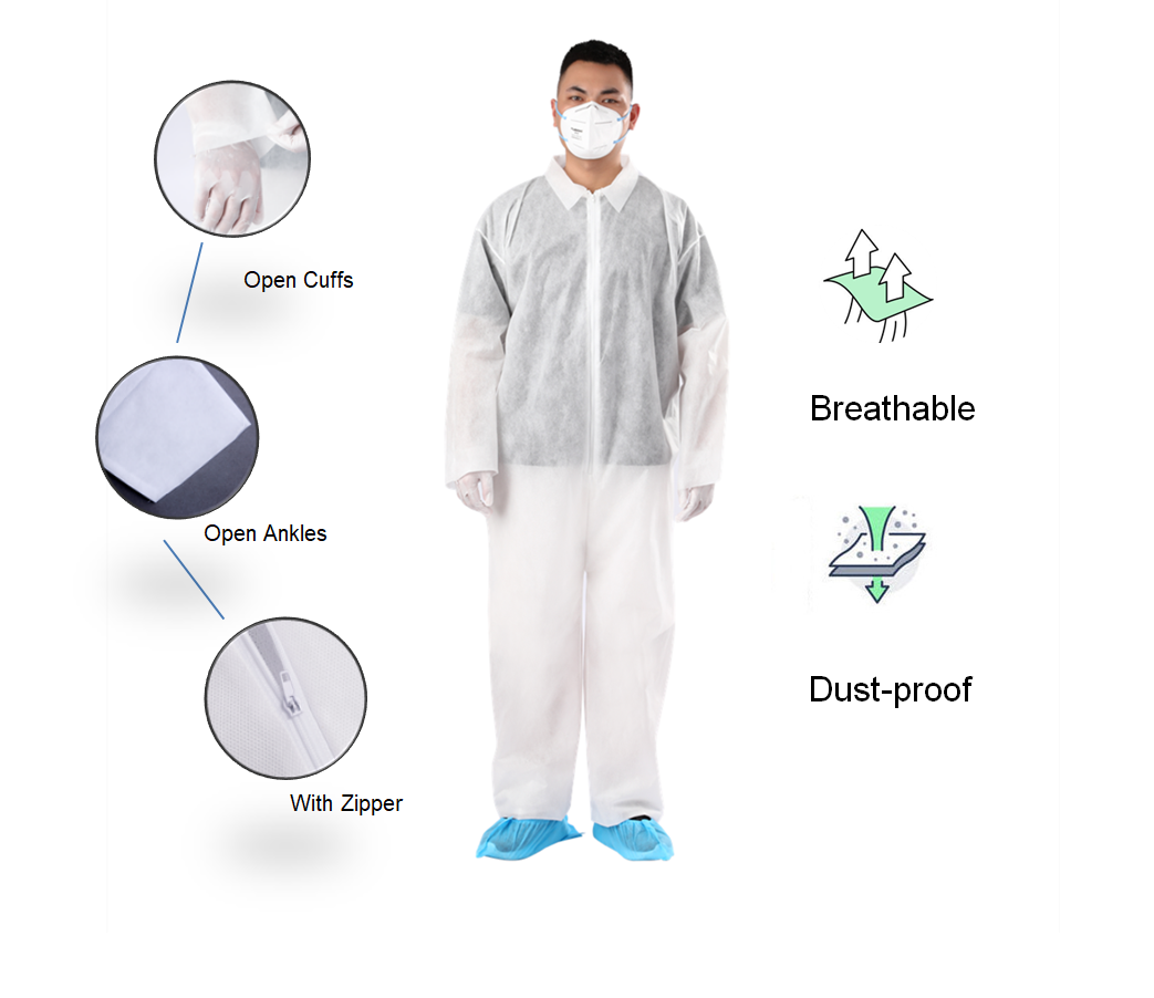 Keystone Safety Heavy-Duty Polypropylene Coverall Coverall; Size: Large