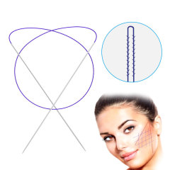 High Quality Double Needle Thread L/W/Sharp Needle 19/20G PDO Thread For Eyebrow Forehead