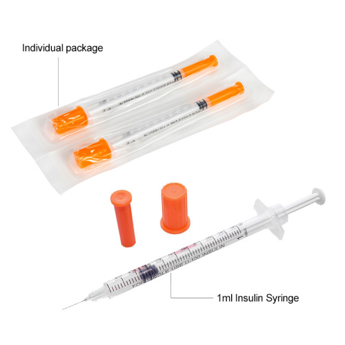 Easy to use portable medical disposable insulin syringe 1ml with needle