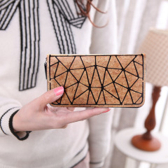 Geometric Irregular Triangle Cork Zipper Wallet