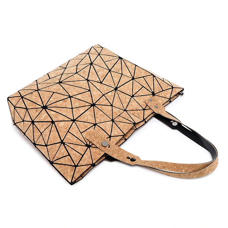 Geometric Cork Tote Handbag