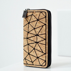 Geometric Irregular Triangle Cork Zipper Wallet