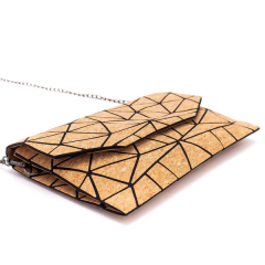 Cork Geometric Chain Crossbody Bag