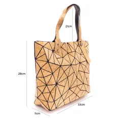 Geometric Cork Tote Handbag