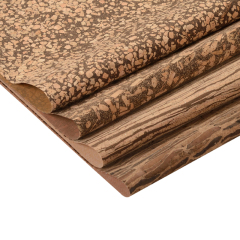 Carbonized Inlaid Natural Cork Fabric - Bark Grain