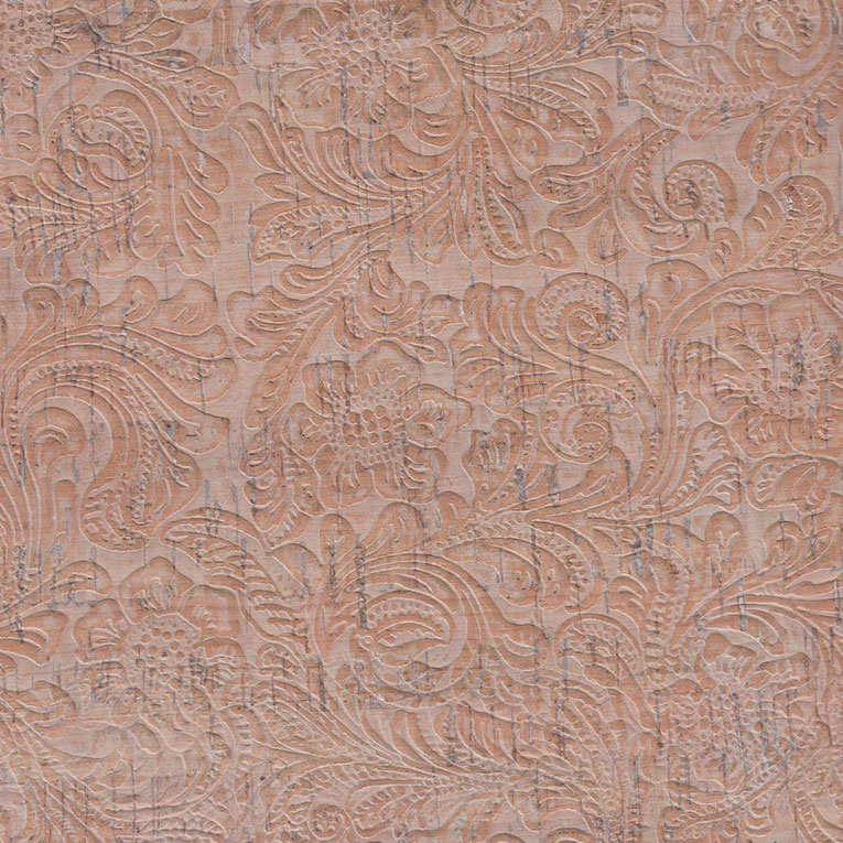 Flora Emboss on Color Cork Leather