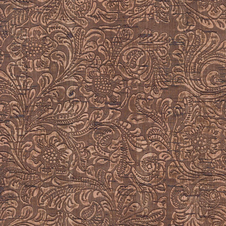 Flora Emboss on Color Cork Leather