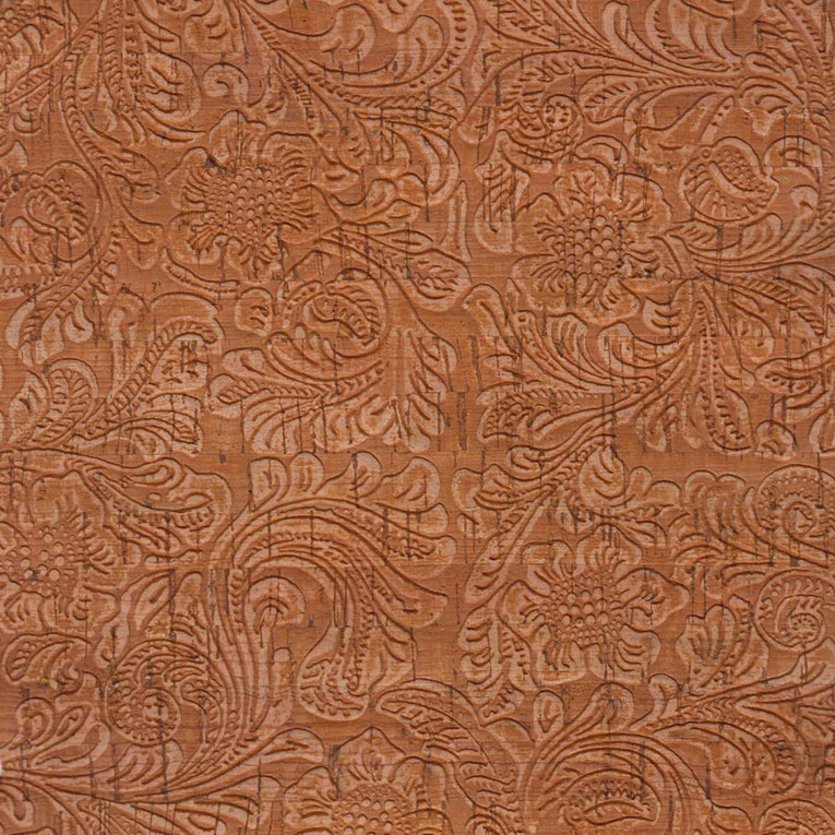 Flora Emboss on Color Cork Leather