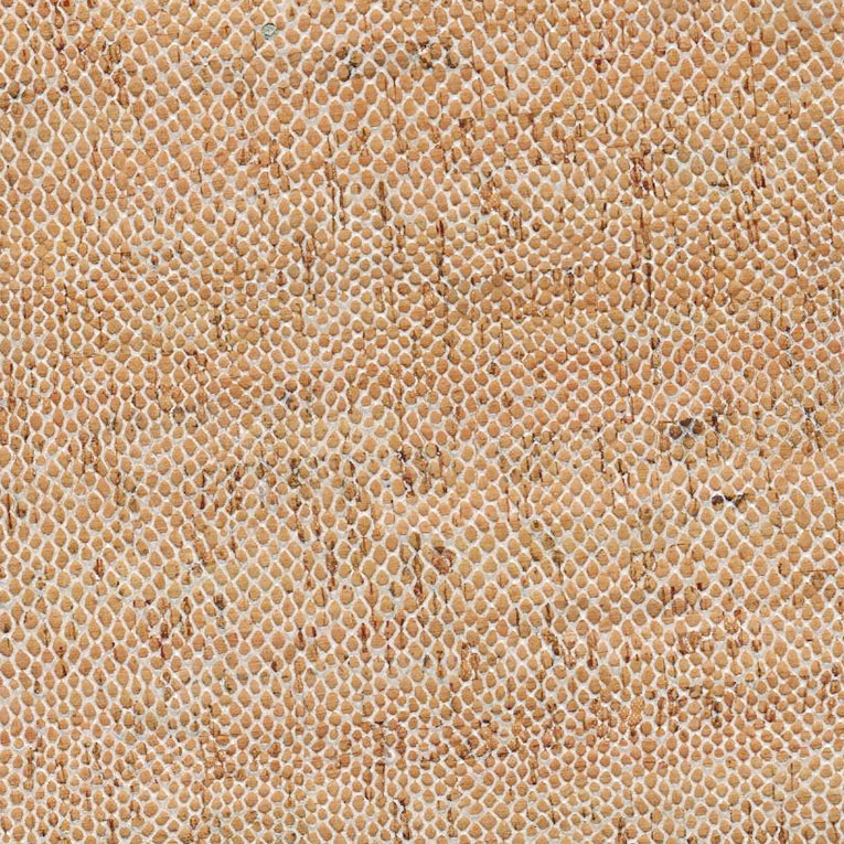 Snake skin pattern Emboss on Cork Leather