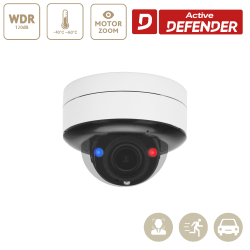 8MP/5MP/2MP Motorized Dome EiZSense ActiveDefender Camera