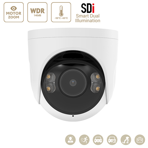 8MP/5MP/2MP Motorized Dome EiZMind Smart Light Camera