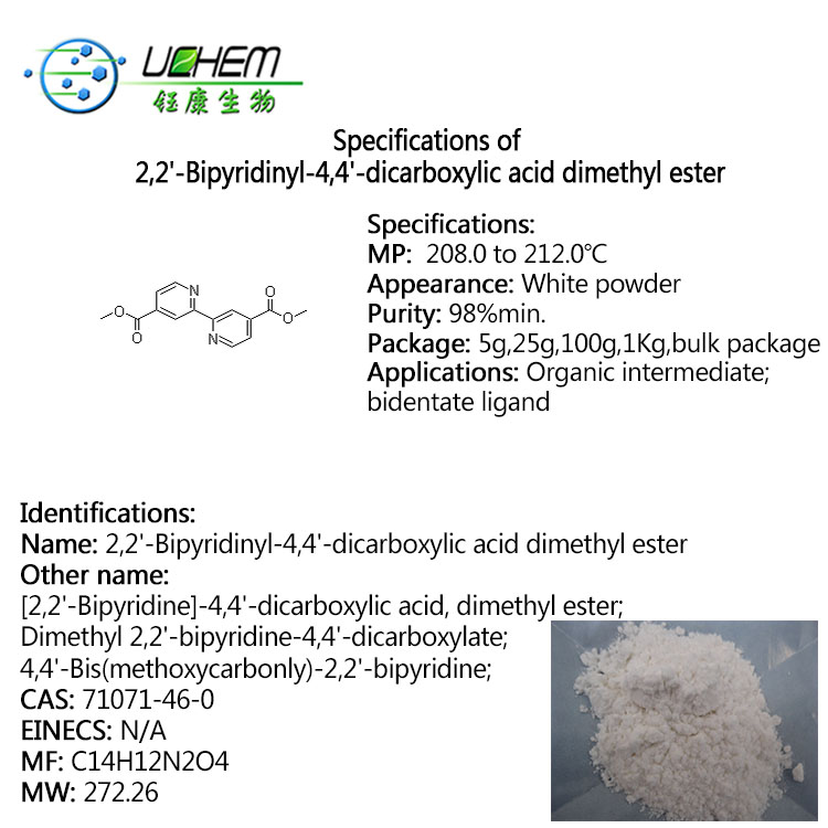 Supply 4,4'-Bis(methoxycarbonly)-2,2'-bipyridine CAS 71071-46-0 with best price