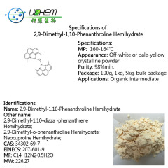 High quality 2,9-DIMETHYL-1,10-PHENANTHROLINE HEMIHYDRATE cas 34302-69-7