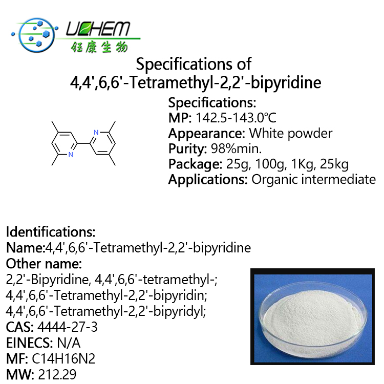 High quality 4,4',6,6'-Tetramethyl-2,2'-bipyridine powder CAS 4444-27-3 with best price