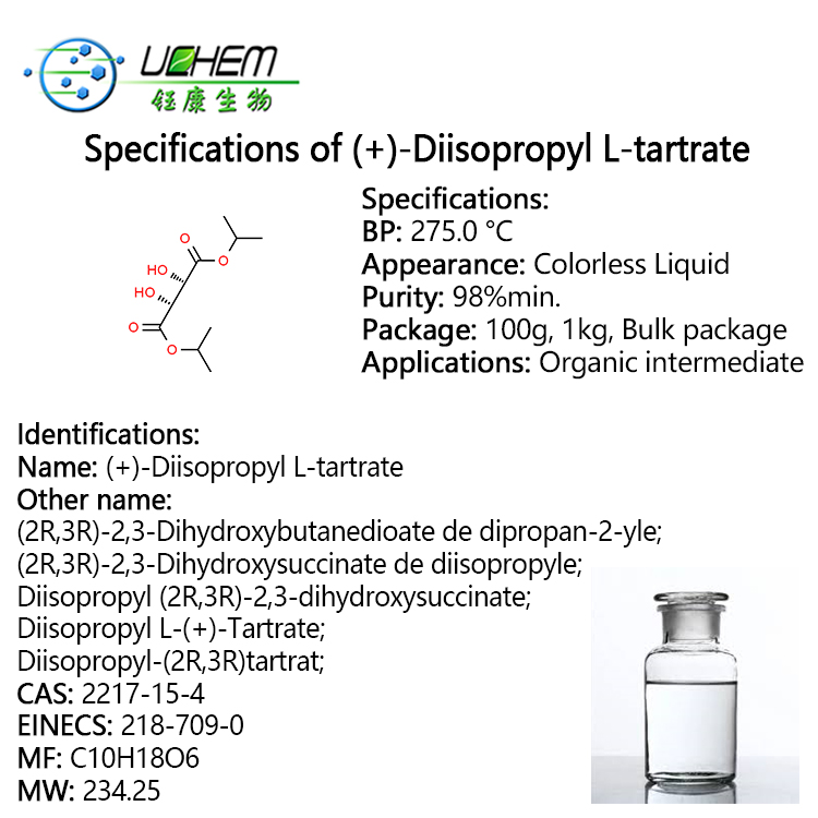 Hot selling high quality (+)-Diisopropyl L-tartrate CAS 2217-15-4 with good price