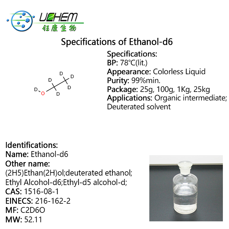 High quality 99% Ethanol-d6 CAS 1516-08-1 with best price