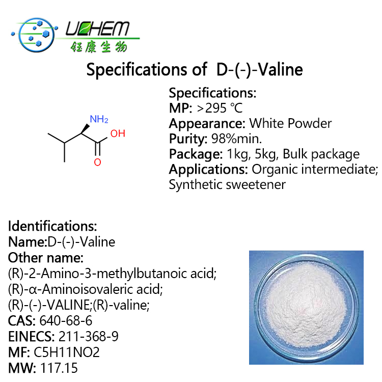 Top quality D-Valine powder with best price cas 640-68-6