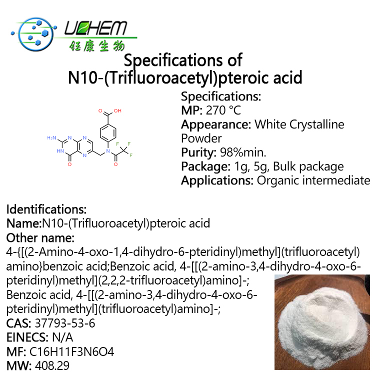 Hot Selling N10-(TRIFLUOROACETYL)PTEROIC ACID with best price cas 37793-53-6