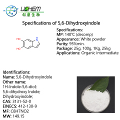 High purity 5,6-Dihydroxyindole cas 3131-52-0