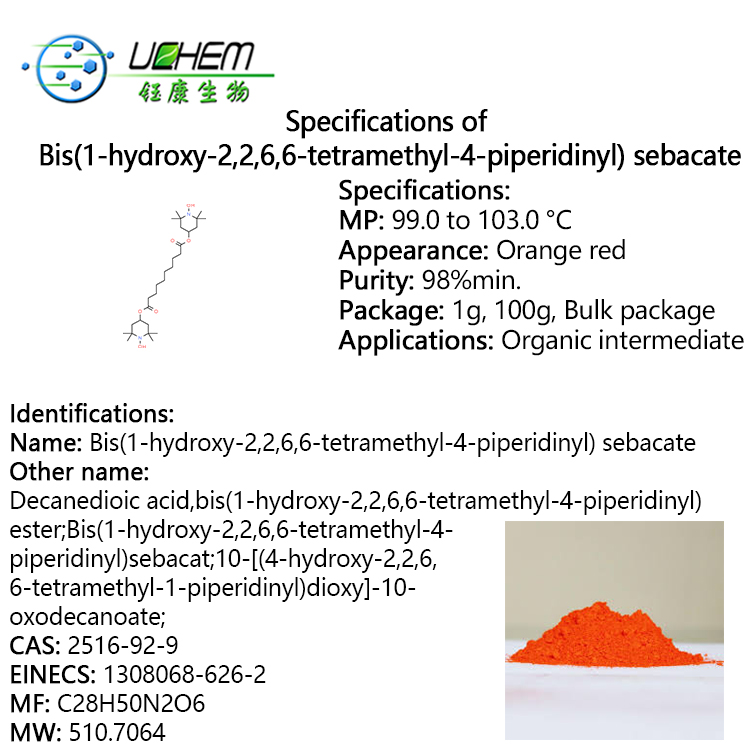 Factory Supply Bis(2,2,6,6-tetramethyl-1-piperidinyloxy-4-yl) sebacate CAS 2516-92-9 with best price