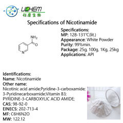 Best quality Vitamin B3 Niacinamide Powder CAS 98-92-0 with good price