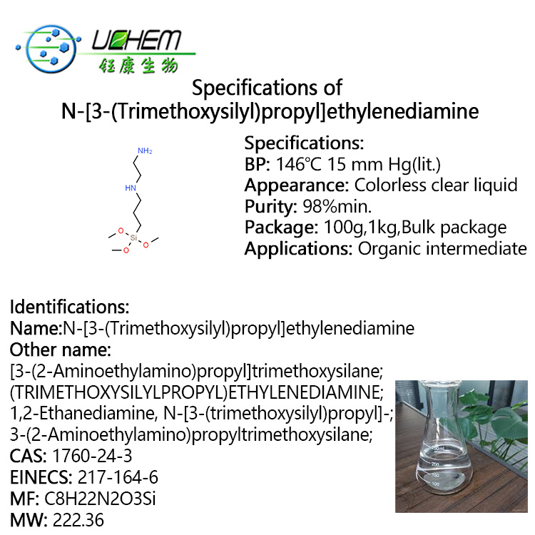 Big discount N-(2-aminoethyl)-3-aminopropyltrimethoxysilane cas 1760-24-3 with best quality