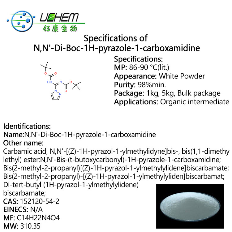 High quality NN'-BIS-BOC-1-GUANYLPYRAZOLE cas 152120-54-2 with best price