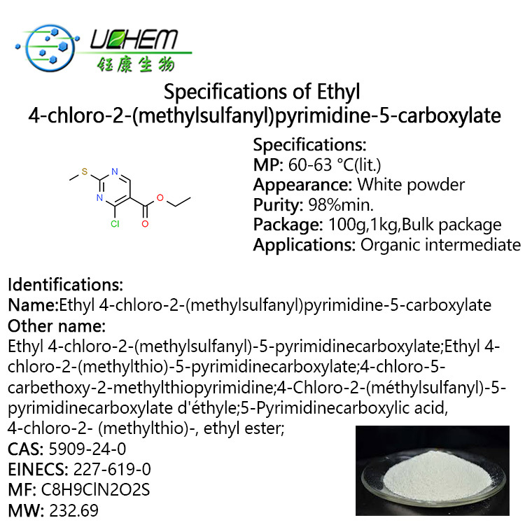 Factory supply Ethyl 4-chloro-2-(methylsulfanyl)pyrimidine-5-carboxylate CAS 5909-24-0