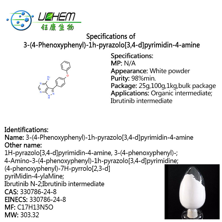 High quality 5-(4-phenoxyphenyl)-7H-pyrrolo[2 3-d]pyriMidin-4-ylamine / Ibrutinib intermeidate N-2 cas 330786-24-8