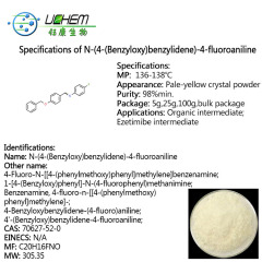 High quality N-(4-(Benzyloxy)benzylidene)-4-fluoroaniline with good price CAS 70627-52-0