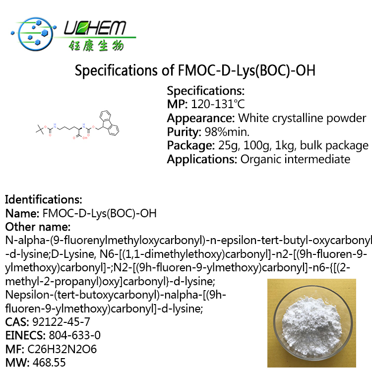 High quality FMOC-D-Lys(BOC)-OH CAS 92122-45-7 with good price