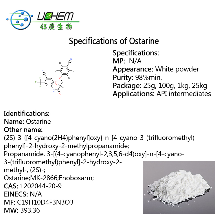 Supply high quality Ostarine / MK-2866 cas 1202044-20-9