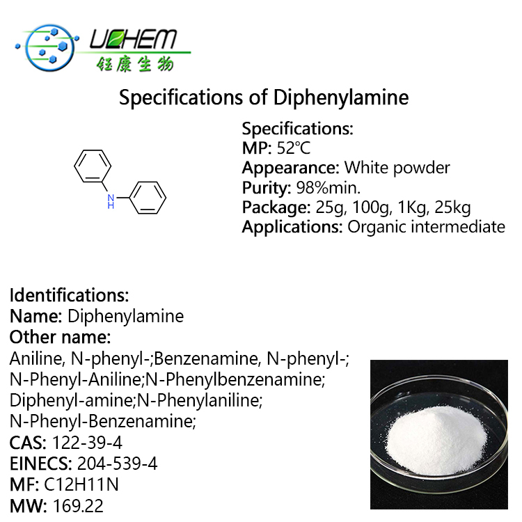 Factory supply 98% DPA Diphenylamine cas 122-39-4 with best price