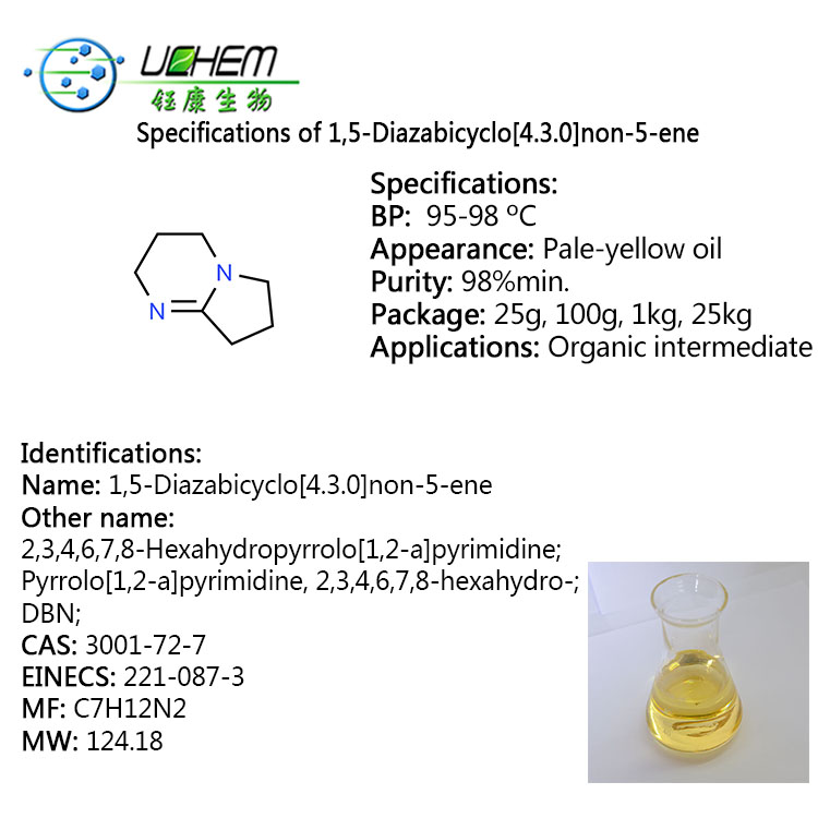 High quality 1,5-Diazabicyclo[4.3.0]non-5-ene(DBN) cas 3001-72-7 with fast delivery