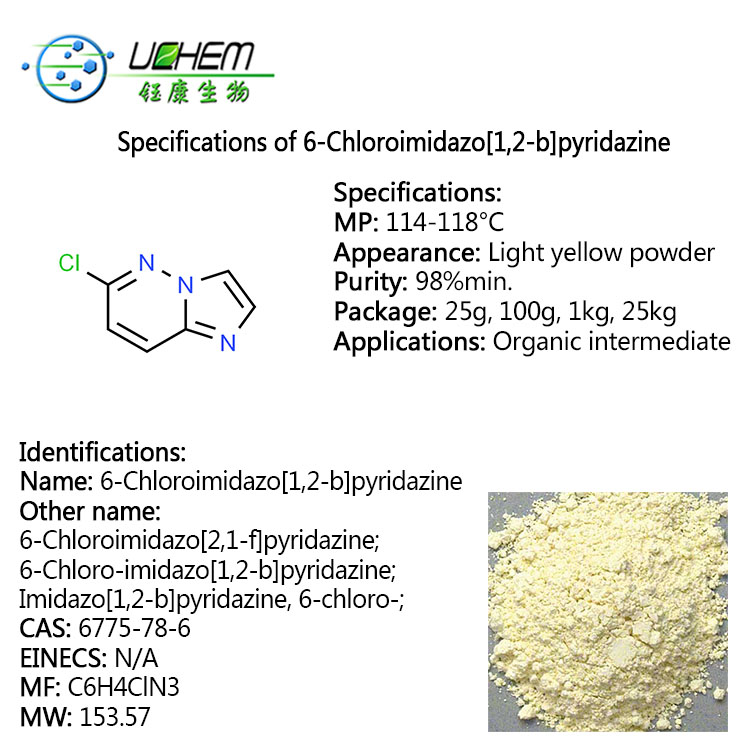 Supply high quality 6-Chloroimidazo[2,1-f]pyridazine cas 6775-78-6 in stock