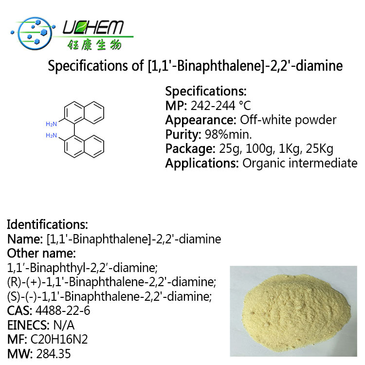 Supply high quality 1,1'-Binaphthyl-2,2'-diamine cas 4488-22-6 in stock